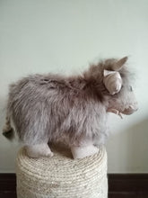 Load image into Gallery viewer, Side view of fluffy highland cow plushy 
